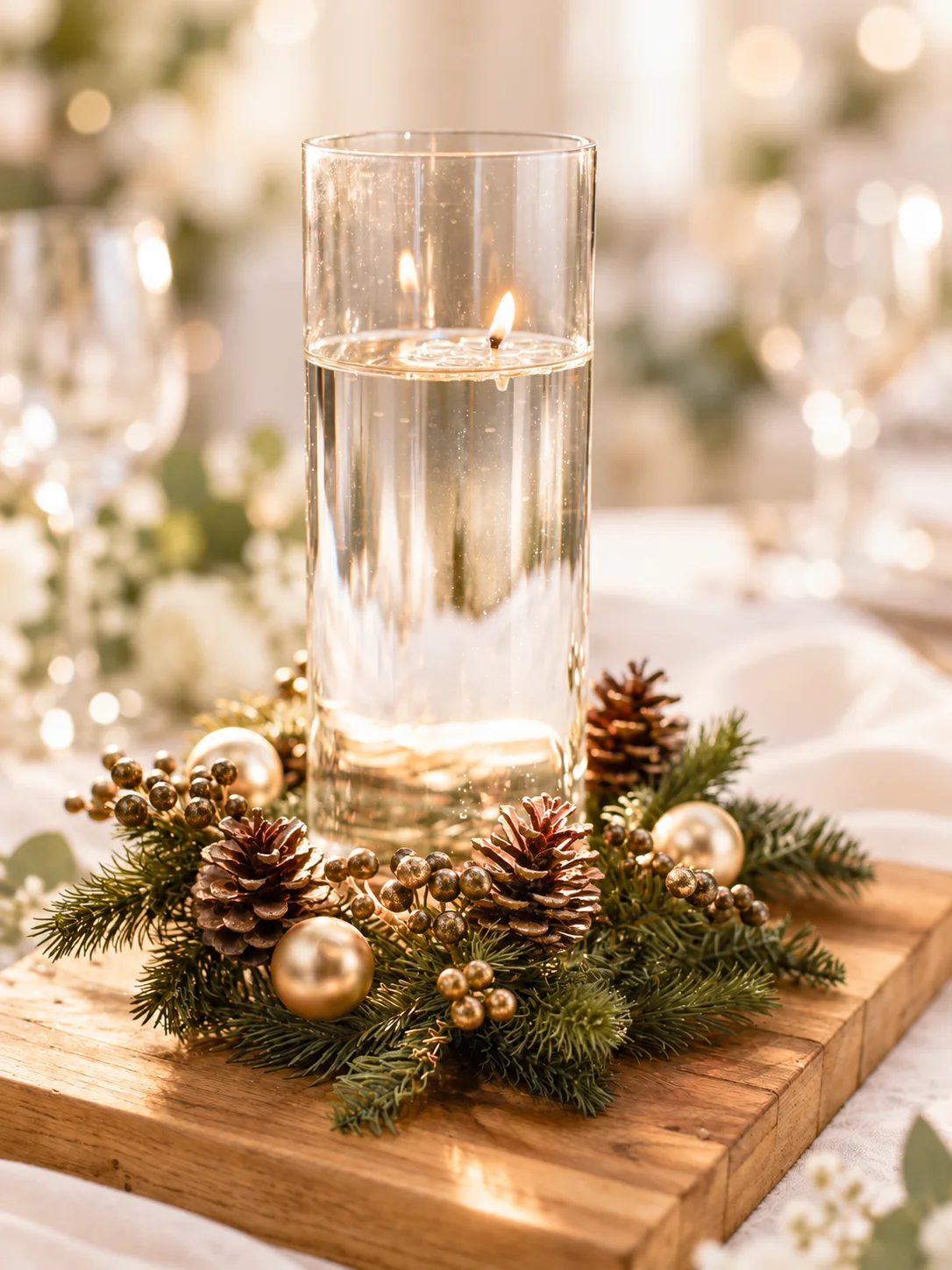 Centre de table des Fêtes, sapin et cocottes